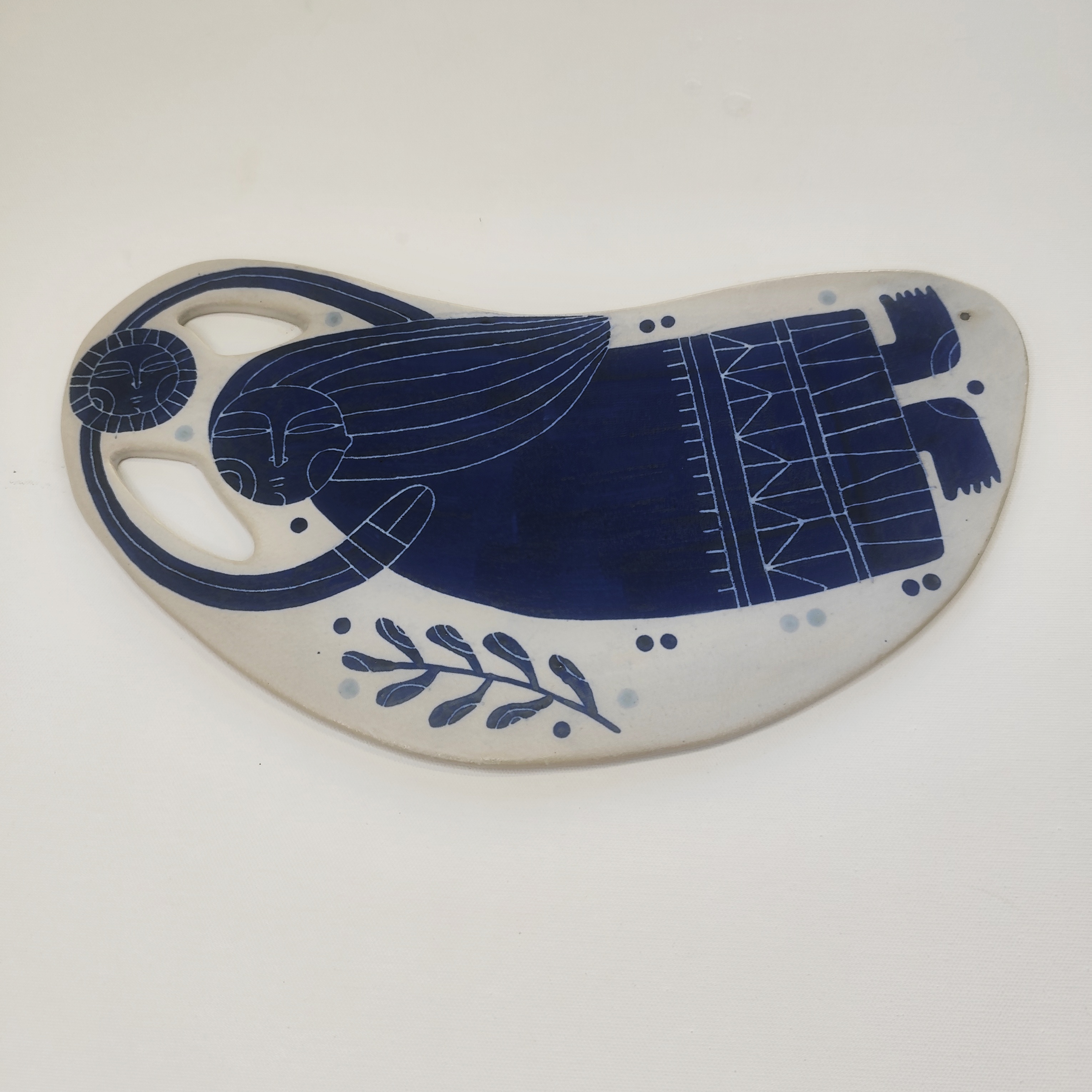 Girl holding the sun, Stoneware, Cutting board